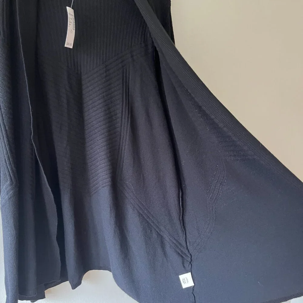 Retrology Sz 3X Black‎ Stretch Open Cardigan Sweater Long Sleeves - Picture 4 of 6